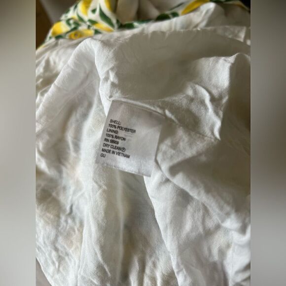 COPY - Gianni Bini Yellow Green Lemon Print Eyelet Embroidery Wrap Dress Sz 2 G… - Picture 4 of 12